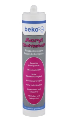 Acryl Dichtstoff Plastoelastische Fugendichtmasse, 310 ml, BEKO