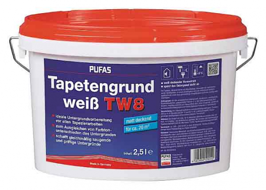 Tapetengrund, weiß, Pufas
