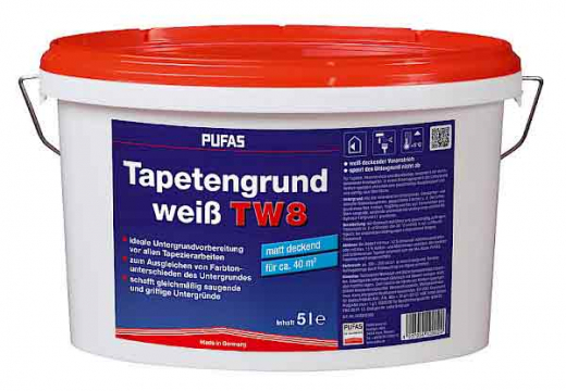 Tapetengrund, weiß, Pufas
