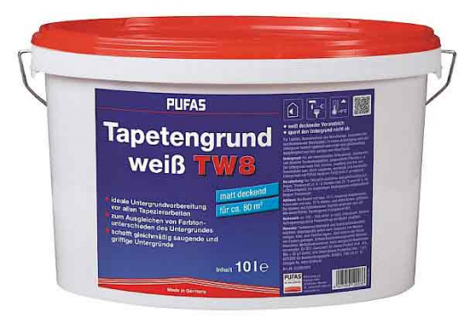 Tapetengrund, weiß, Pufas